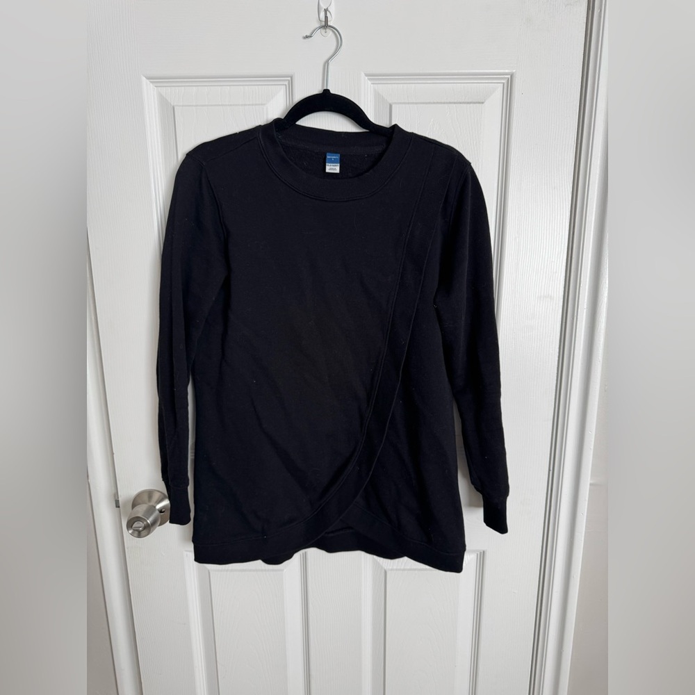 Maternity Nursing Breastfeeding Crossover Sweatshirt Cotton